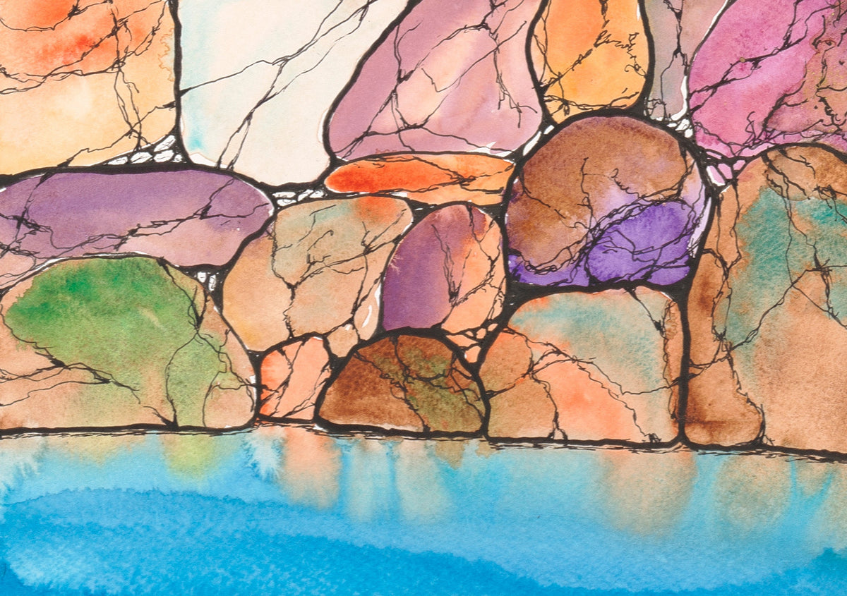 Colourful abstract artwork included in Incognito Art Show. 